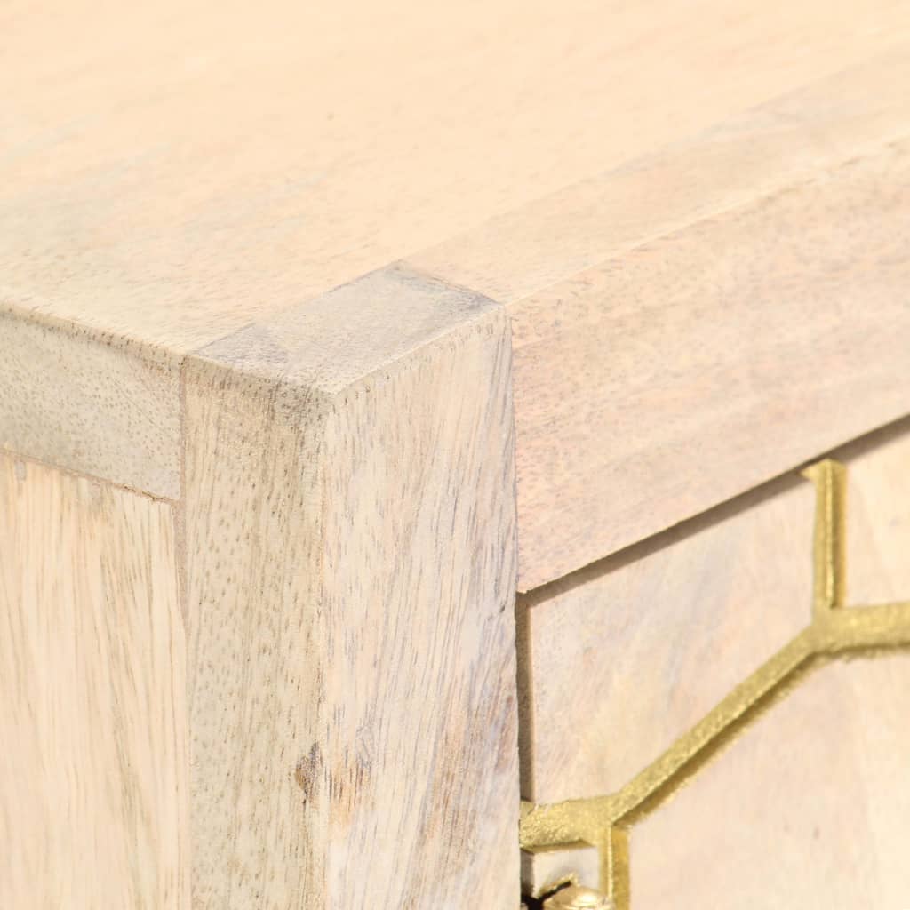 Sideboard Gold 120X30X75 Cm Solid Mango Wood