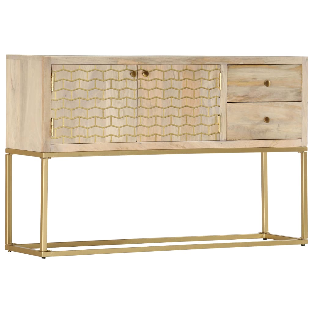 Sideboard Gold 120X30X75 Cm Solid Mango Wood