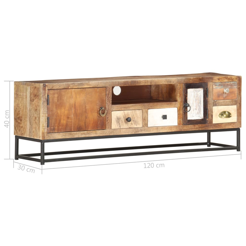 Tv Cabinet 120X30X40 Cm Solid Reclaimed Wood