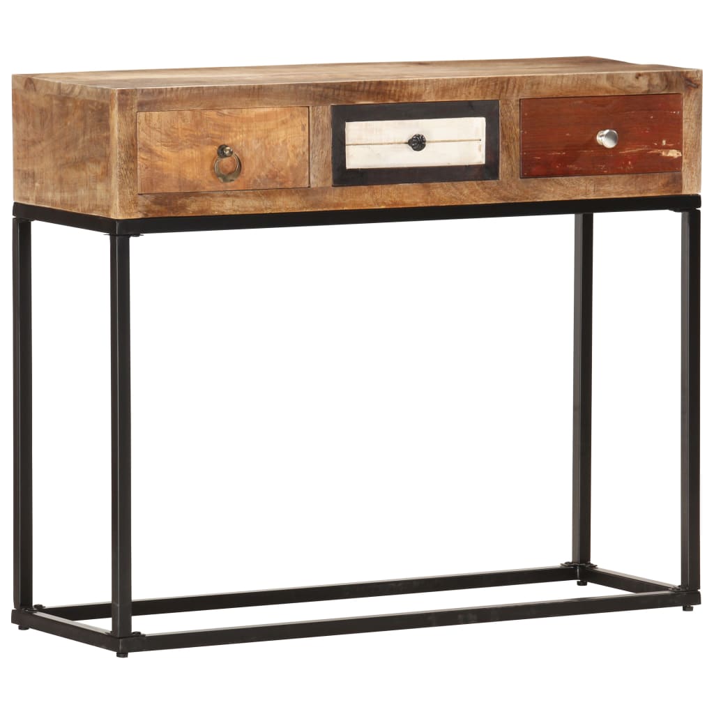 Console Table Gold 90X30X75 Cm Solid Reclaimed Wood