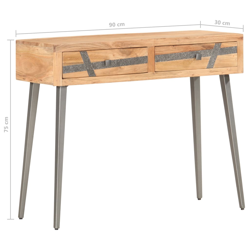 Console Table 90X30X75 Cm Solid Acacia Wood