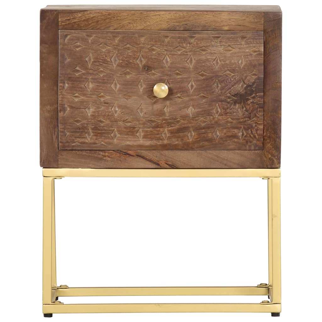 Bedside Cabinet 40X30X50 Cm Solid Mango Wood