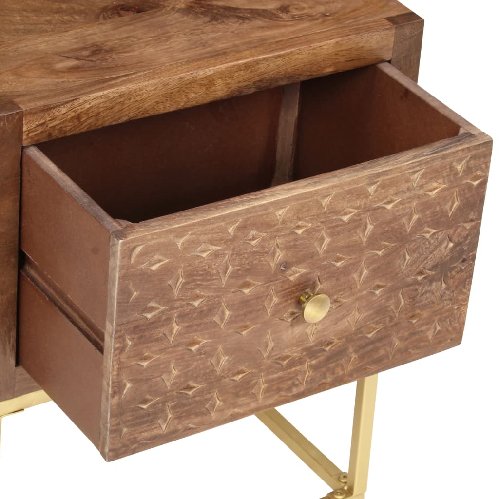 Bedside Cabinet 40X30X50 Cm Solid Mango Wood