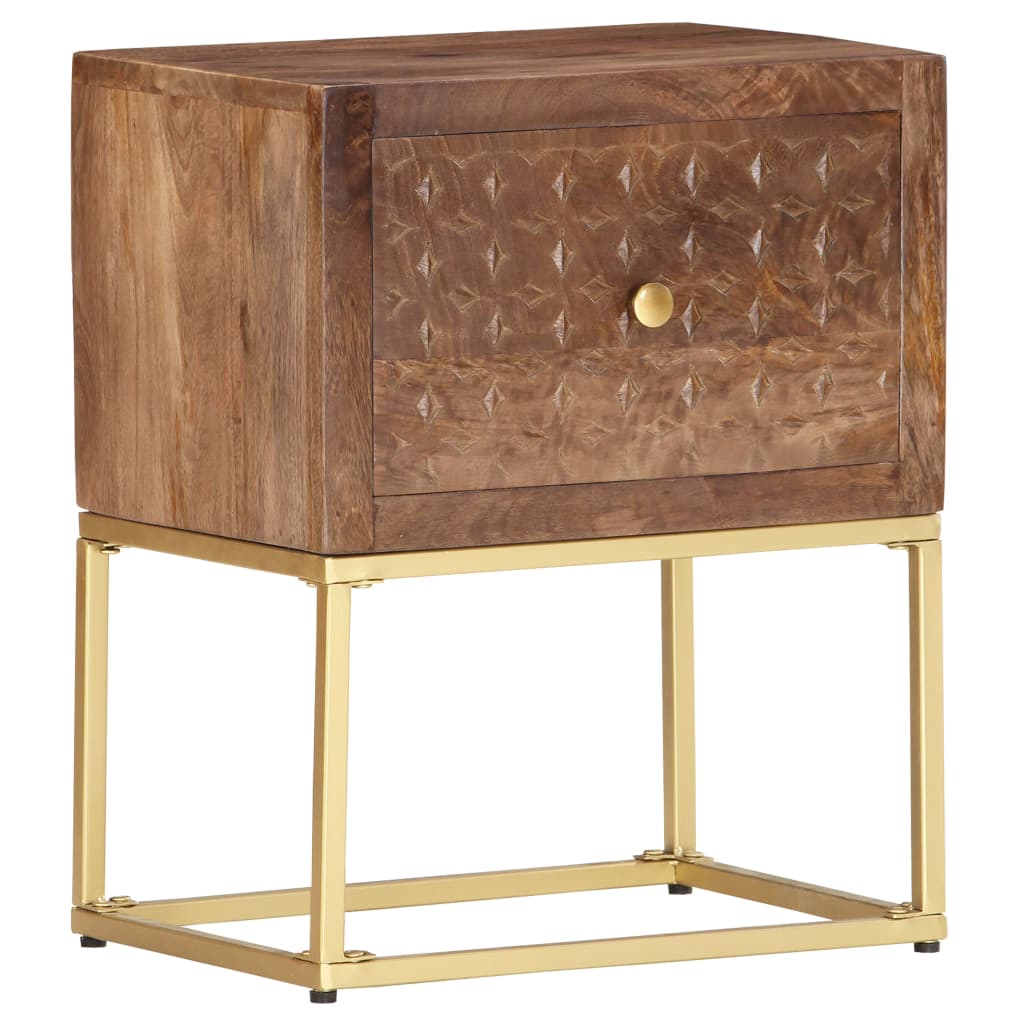 Bedside Cabinet 40X30X50 Cm Solid Mango Wood