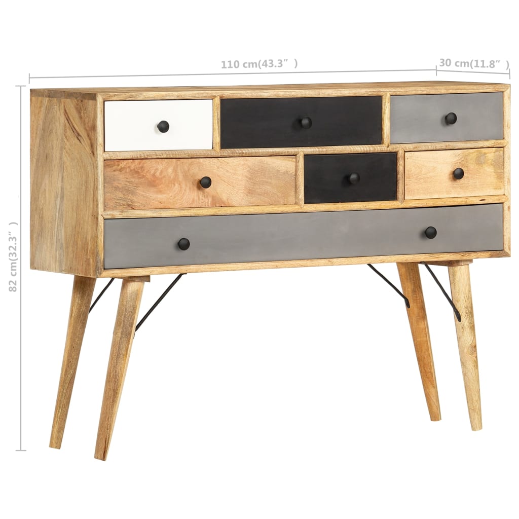 Sideboard 110X30X82 Cm Solid Mango Wood