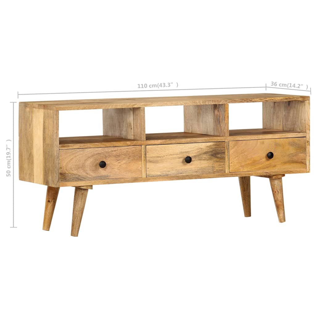 Tv Cabinet 110X36X50 Cm Solid Mango Wood