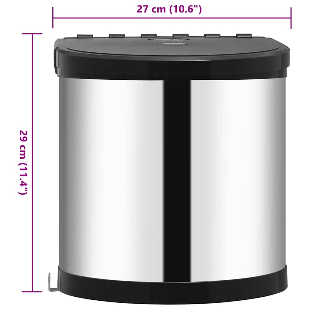 Kitchen Built-In Dust Bin Stainless Steel 8 L