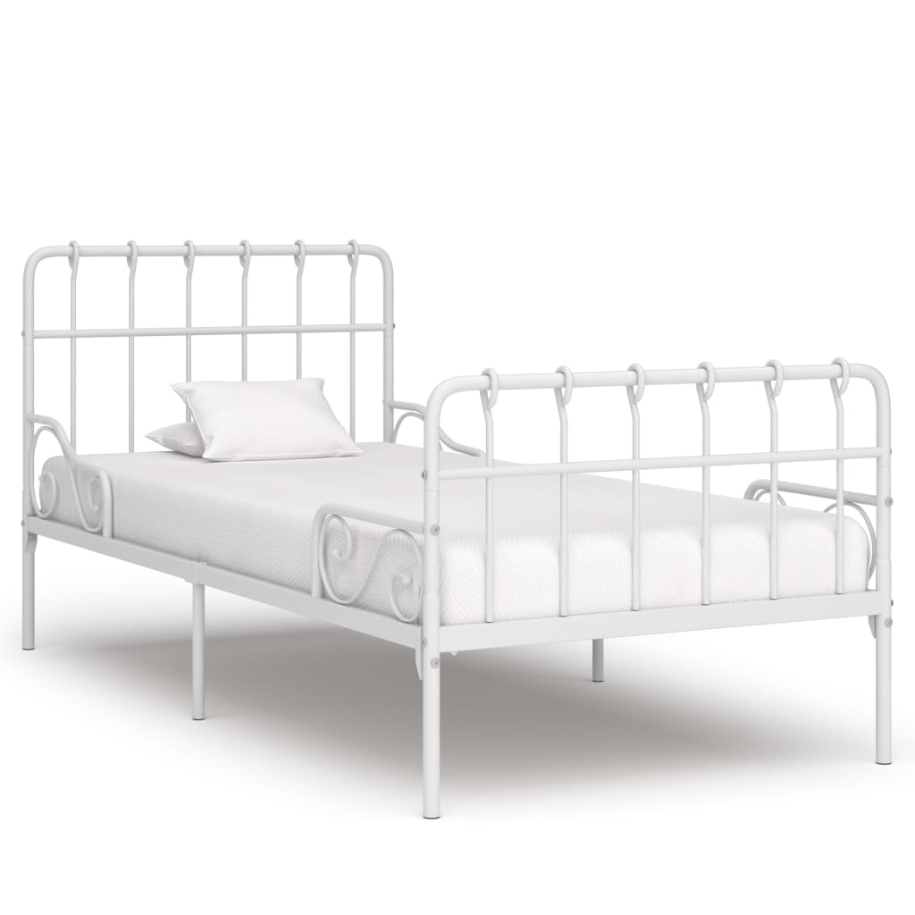 Bed Frame Without Mattress With Slatted Base Metal