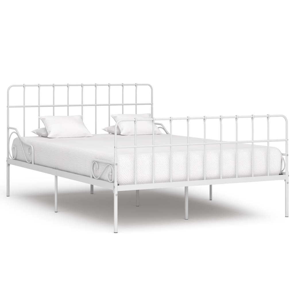 Bed Frame Without Mattress With Slatted Base Metal