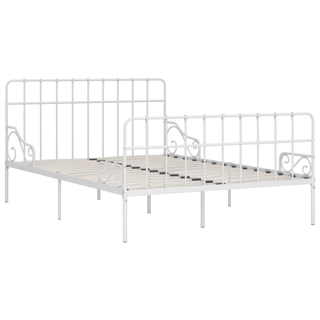 Bed Frame Without Mattress With Slatted Base Metal