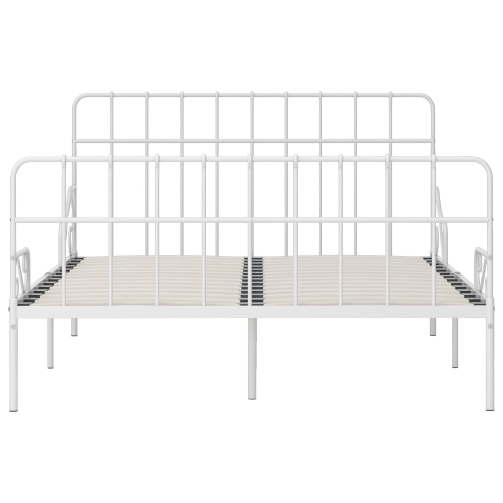 Bed Frame Without Mattress With Slatted Base Metal