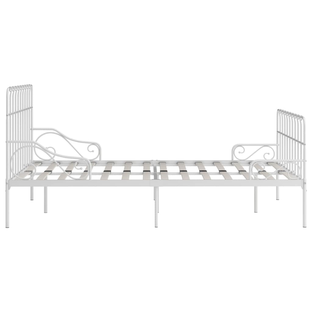 Bed Frame Without Mattress With Slatted Base Metal