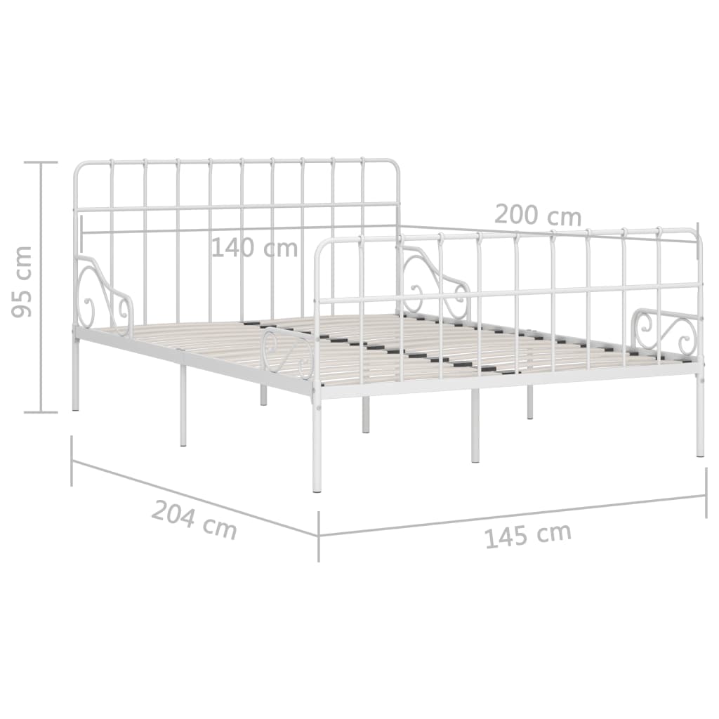 Bed Frame Without Mattress With Slatted Base Metal