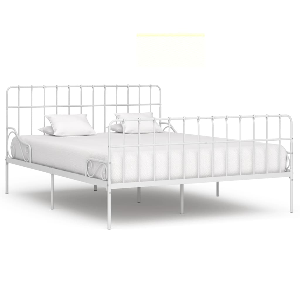 Bed Frame Without Mattress With Slatted Base Metal