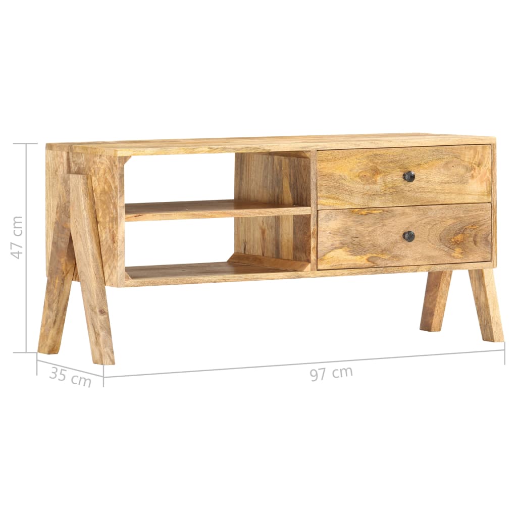 Tv Cabinet 97X35X47 Cm Solid Mango Wood