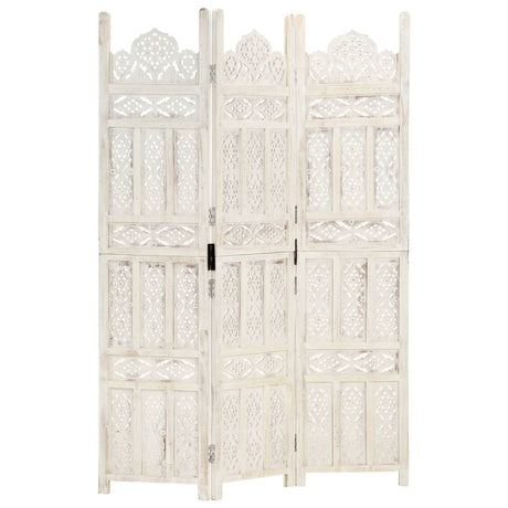 Hand Carved 5-Panel Room Divider Brown 200X165 Cm Solid Mango Wood