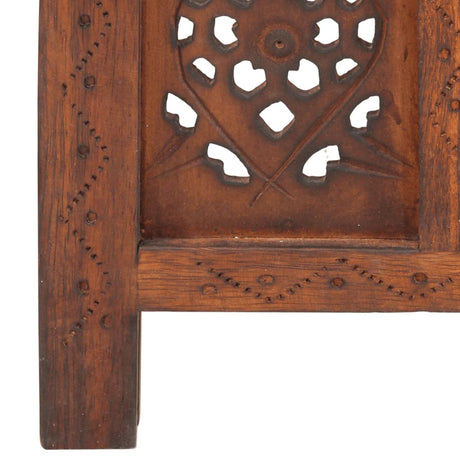 Hand Carved 5-Panel Room Divider Brown 200X165 Cm Solid Mango Wood