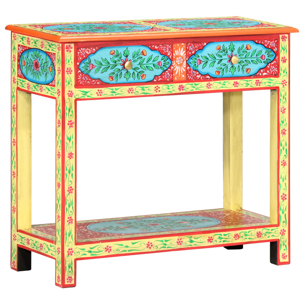 Hand Painted Console Table 80X35X75 Cm Solid Mango Wood