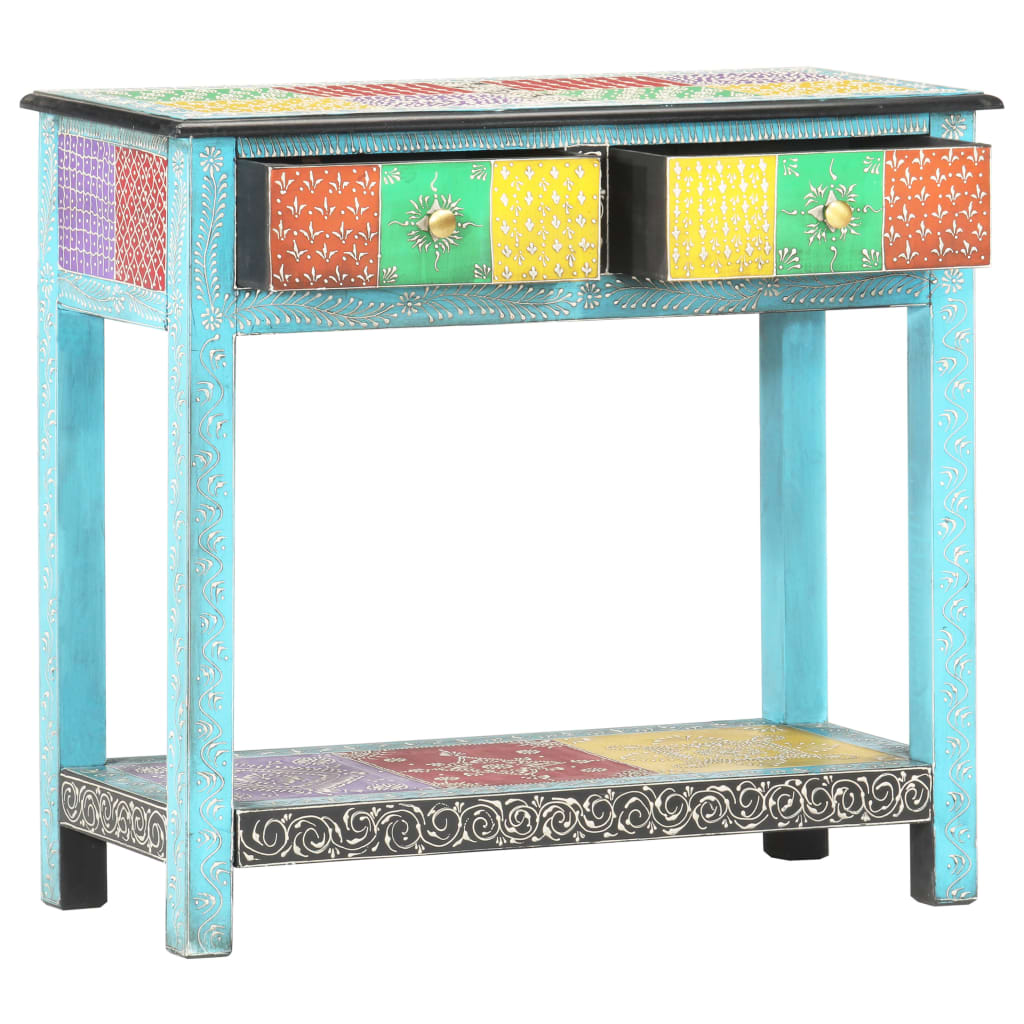Hand Painted Console Table 80X35X75 Cm Solid Mango Wood