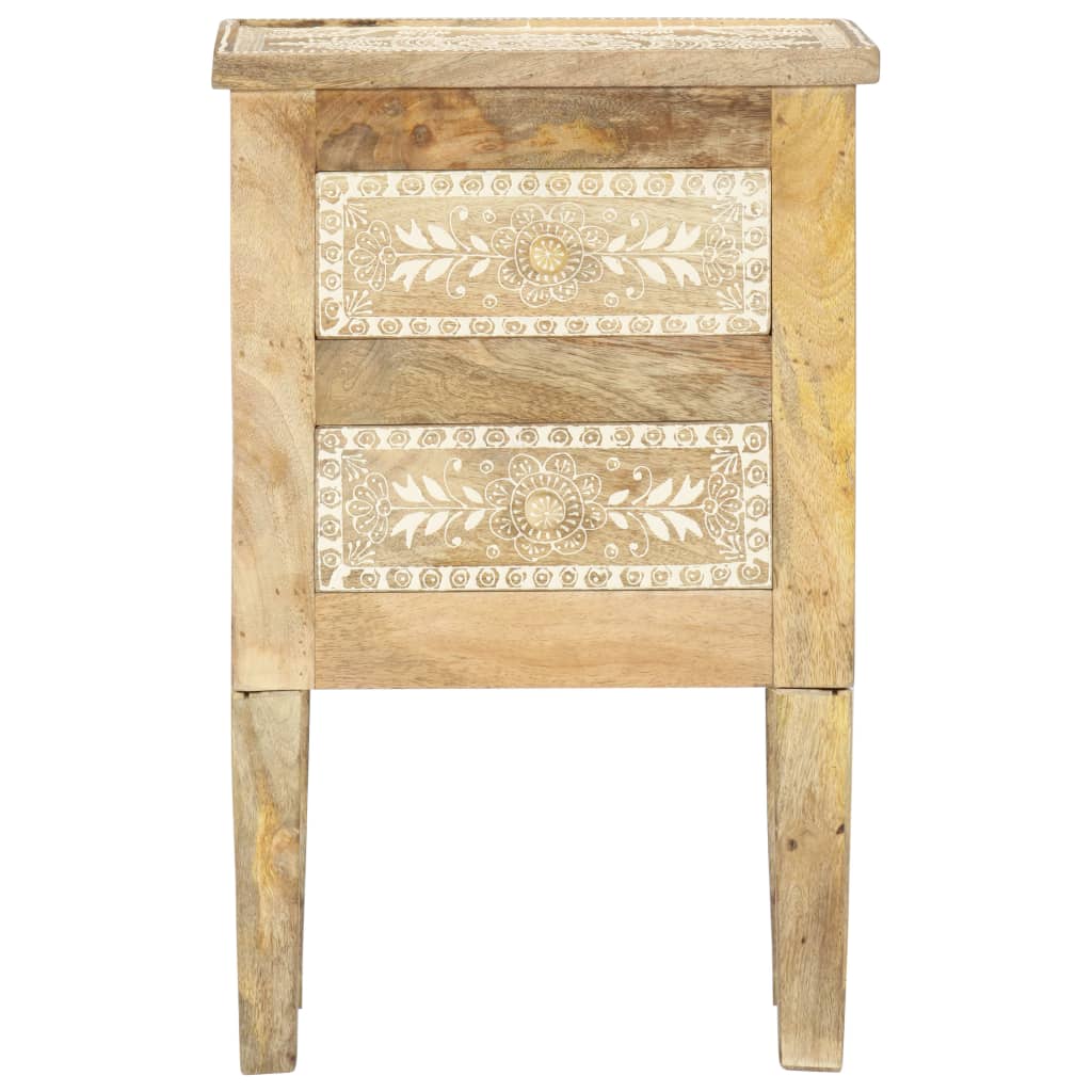 Hand Painted Bedside Cabinet 40X30X60 Cm Solid Mango Wood