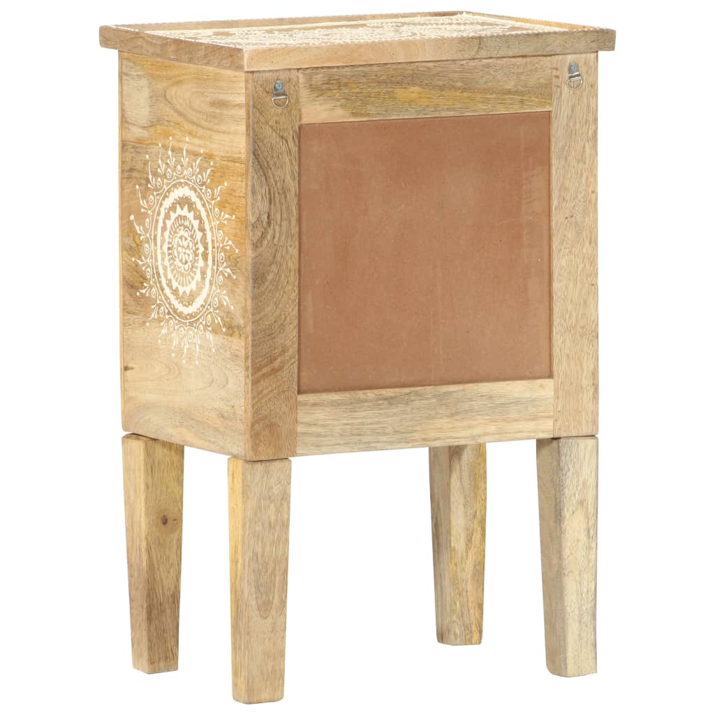 Hand Painted Bedside Cabinet 40X30X60 Cm Solid Mango Wood