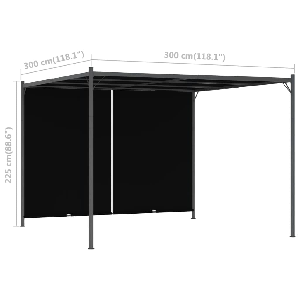 Garden Pergola With Retractable Roof 3X3 M