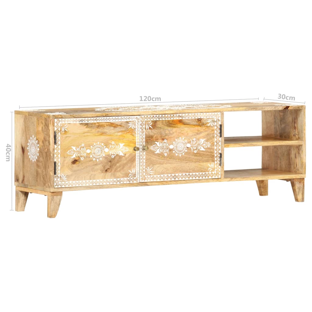 Tv Cabinet 120X30X40 Cm Solid Mango Wood