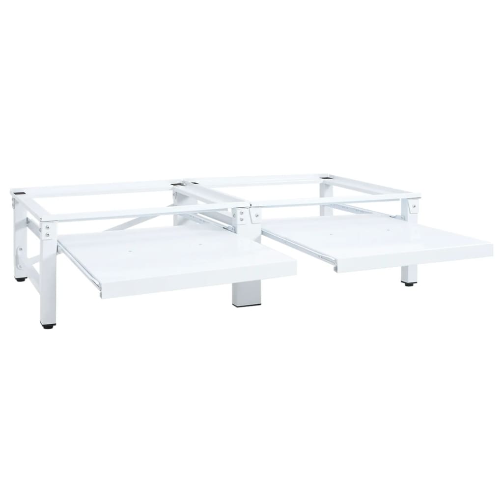 Washing And Drying Machine Pedestal With Pull-Out Shelves White