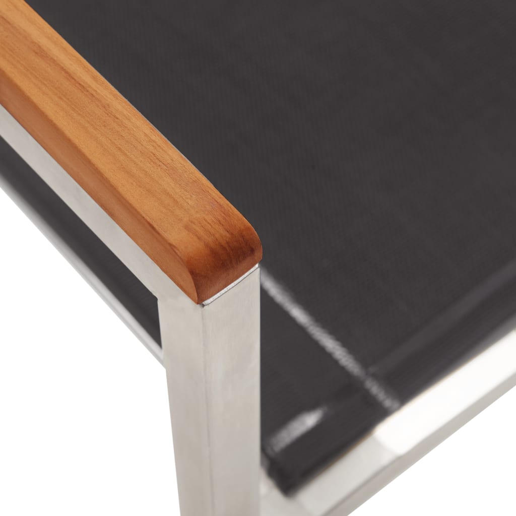 Garden Chairs 2 Pcs Textilene And Stainless Steel Grey