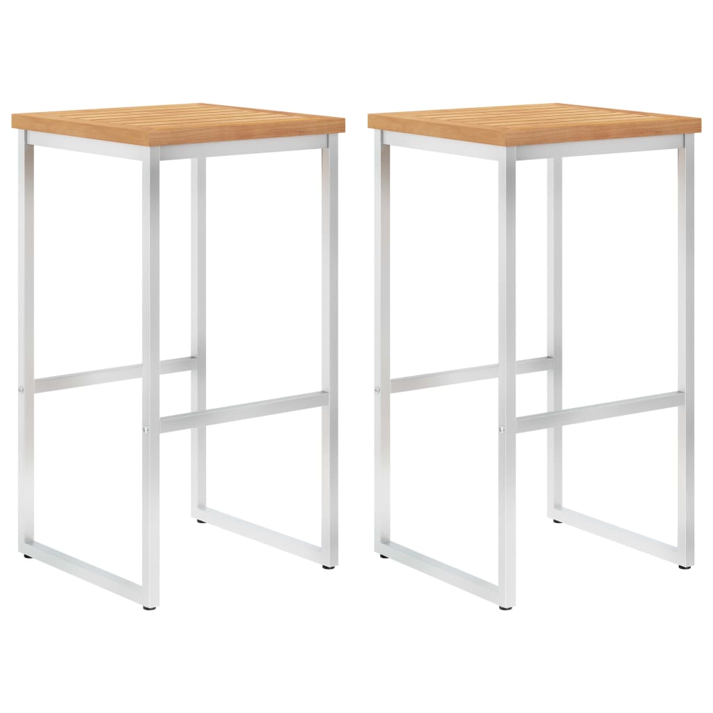 Bar Chairs 2 Pcs And Stainless Steel