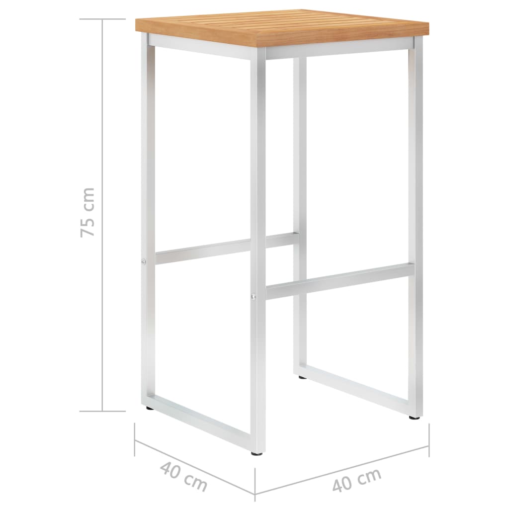 Bar Chairs 2 Pcs And Stainless Steel