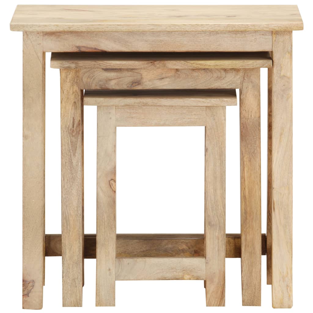 Nesting Tables 3 Pcs Solid Mango Wood