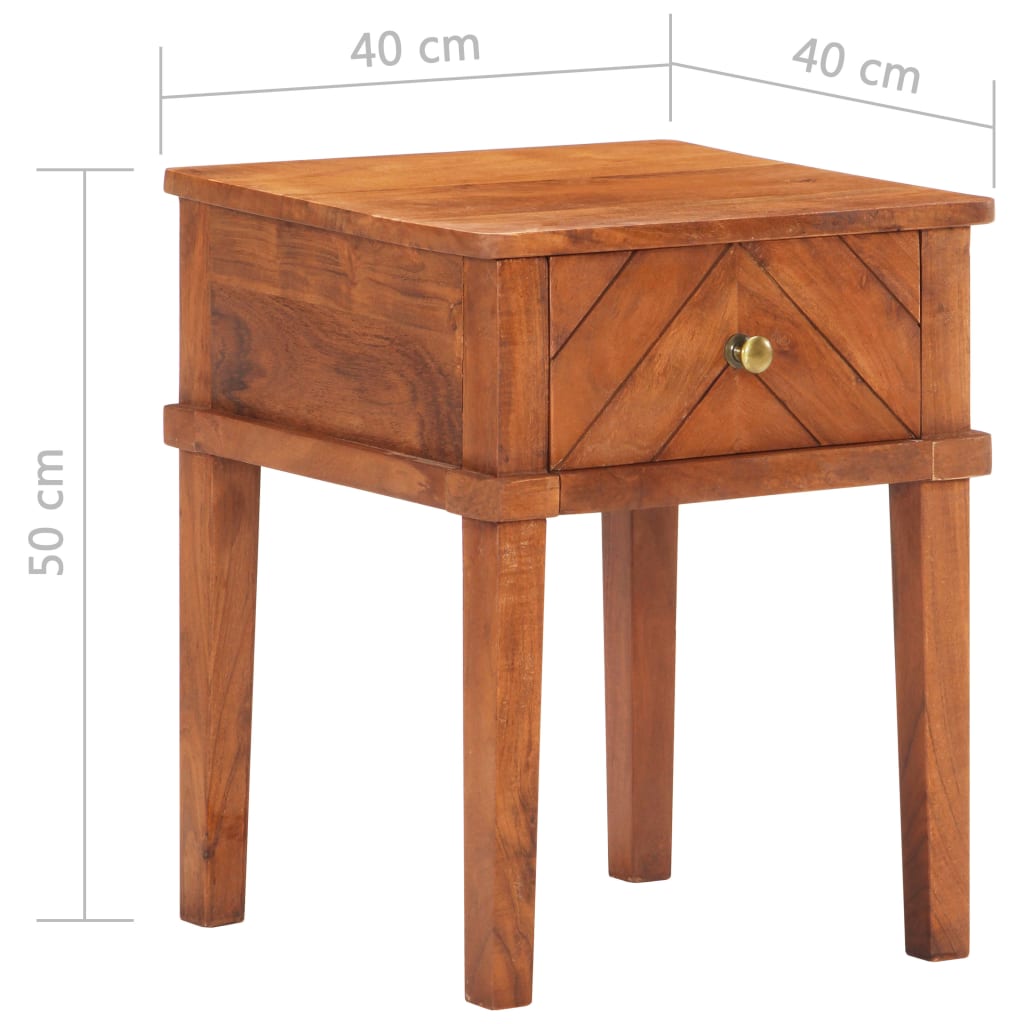 Bedside Cabinet 40X40X50 Cm Solid Acacia Wood