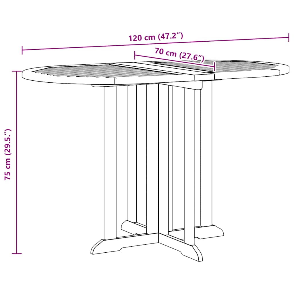 Folding Butterfly Garden Table Solid Teak Wood