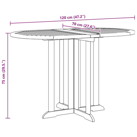 Folding Butterfly Garden Table Solid Teak Wood