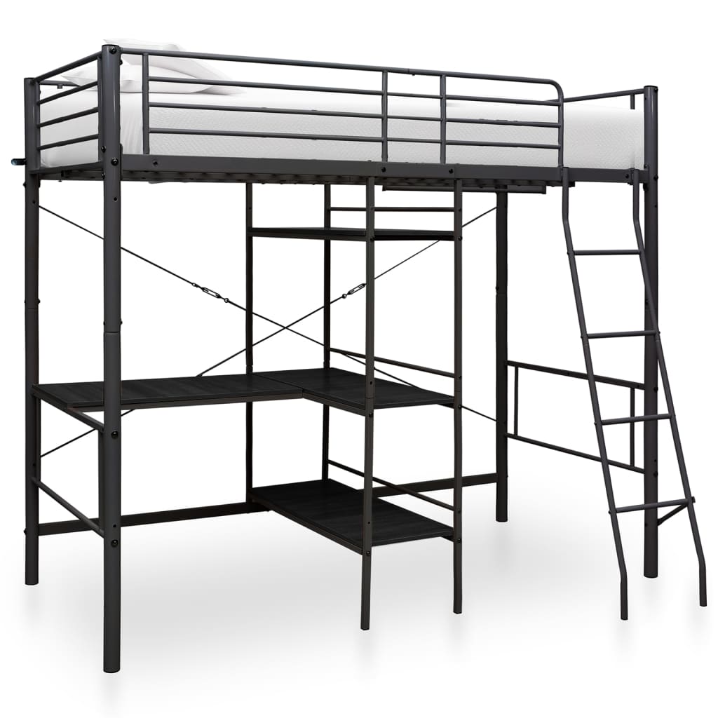 Bunk Bed With Table Without Mattress Metal