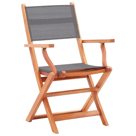 Folding Garden Chairs 2 Pcs Solid Eucalyptus Wood And Textilene