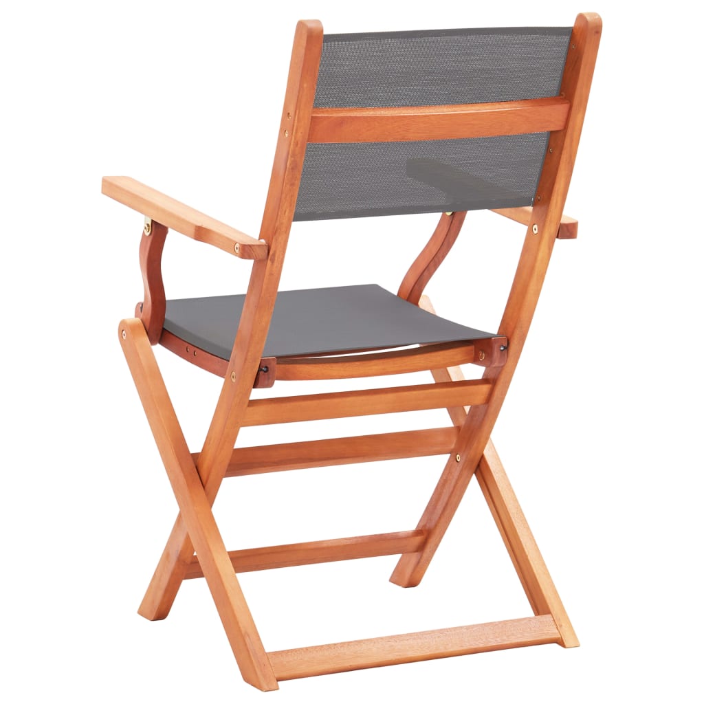 Folding Garden Chairs 2 Pcs Solid Eucalyptus Wood And Textilene