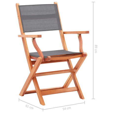 Folding Garden Chairs 2 Pcs Solid Eucalyptus Wood And Textilene