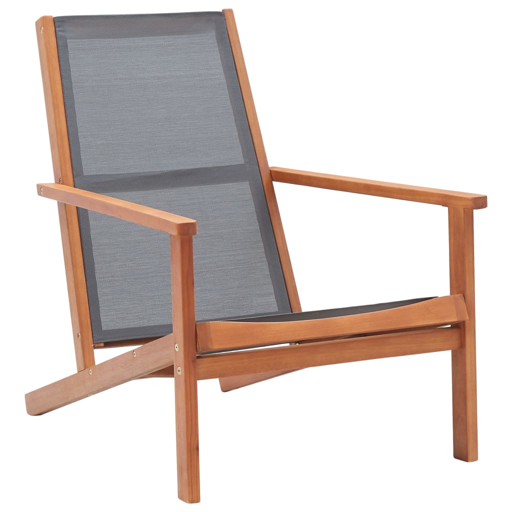 Garden Lounge Chair Solid Eucalyptus Wood And Textilene