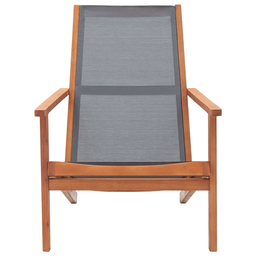 Garden Lounge Chair Solid Eucalyptus Wood And Textilene