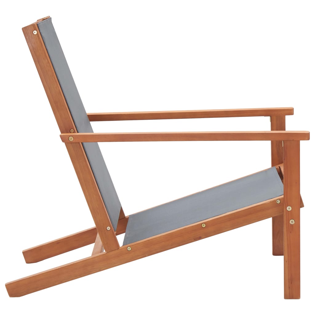Garden Lounge Chair Solid Eucalyptus Wood And Textilene