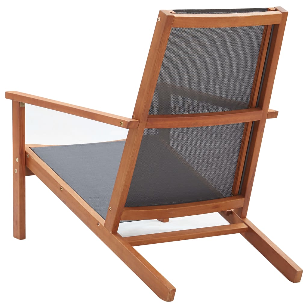 Garden Lounge Chair Solid Eucalyptus Wood And Textilene