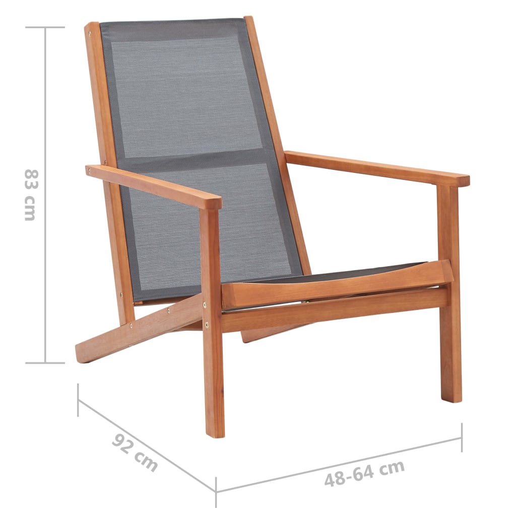 Garden Lounge Chair Solid Eucalyptus Wood And Textilene