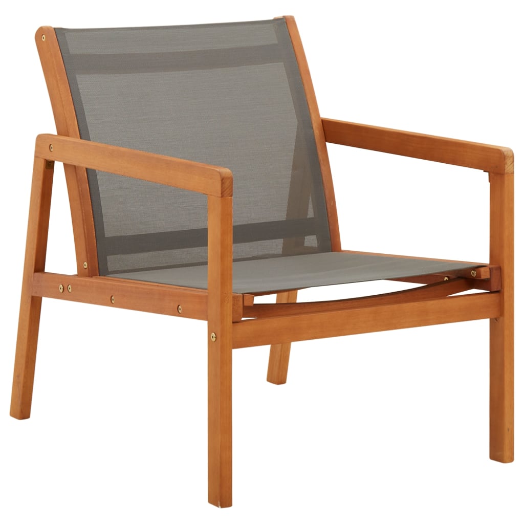 Garden Lounge Chair Solid Eucalyptus Wood And Textilene