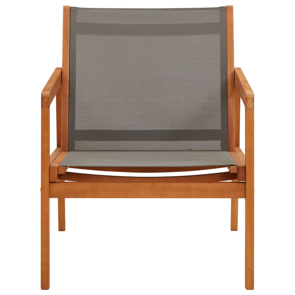 Garden Lounge Chair Solid Eucalyptus Wood And Textilene