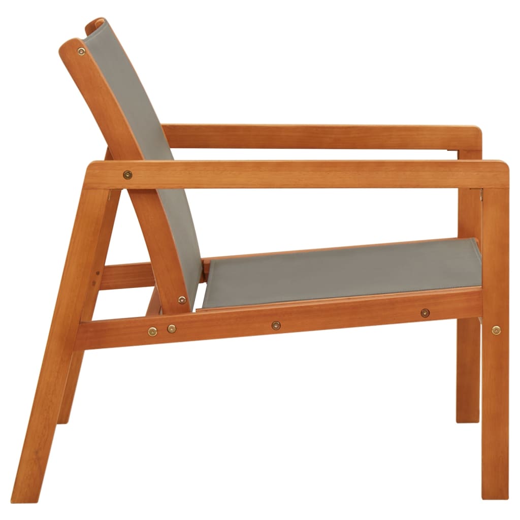 Garden Lounge Chair Solid Eucalyptus Wood And Textilene