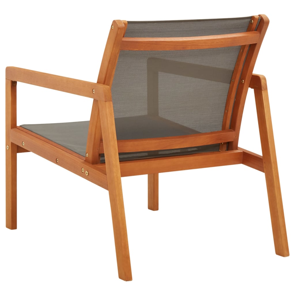 Garden Lounge Chair Solid Eucalyptus Wood And Textilene