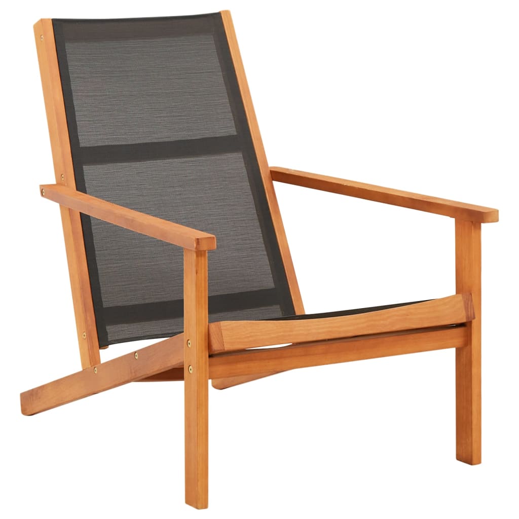 Garden Lounge Chair Solid Eucalyptus Wood And Textilene