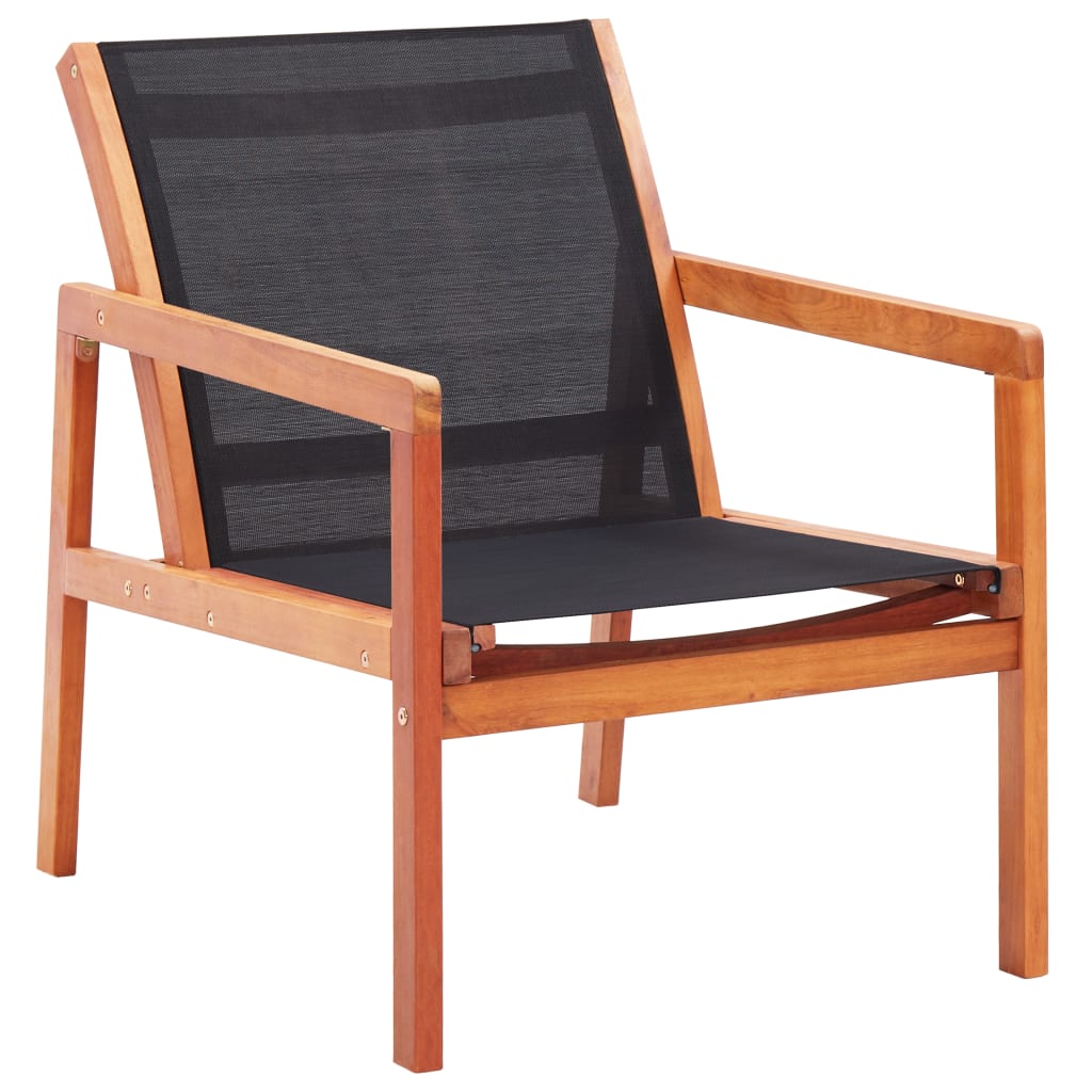 Garden Lounge Chair Solid Eucalyptus Wood And Textilene